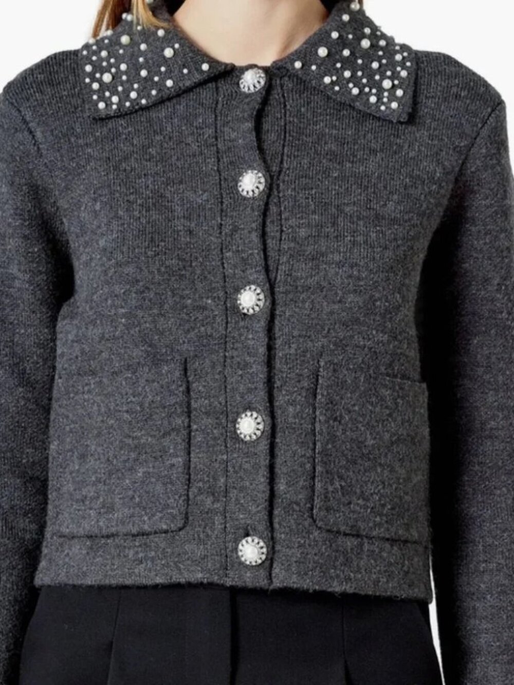 Endless Rose Embellished Collar Cardigan M $130 NWT Anthropologie - Picture 2 of 3